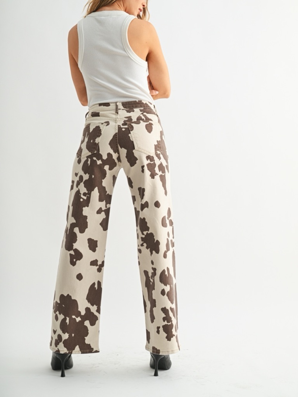 Just USA Cow Print Wide Leg Jeans - Picture 4 of 4